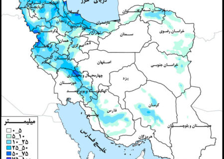 دریای خزر و خلیج فارس پرباران‌ترین حوضه در هفته جاری