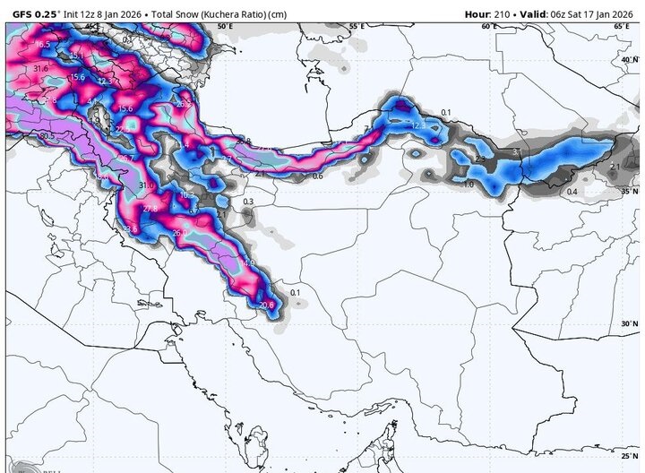 هشدار کولاک برف و کاهش محسوس دما در آذربایجان‌ شرقی